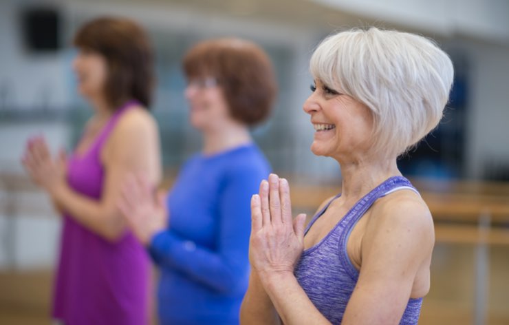 Menifee Retirement Community Resident Doing Yoga
